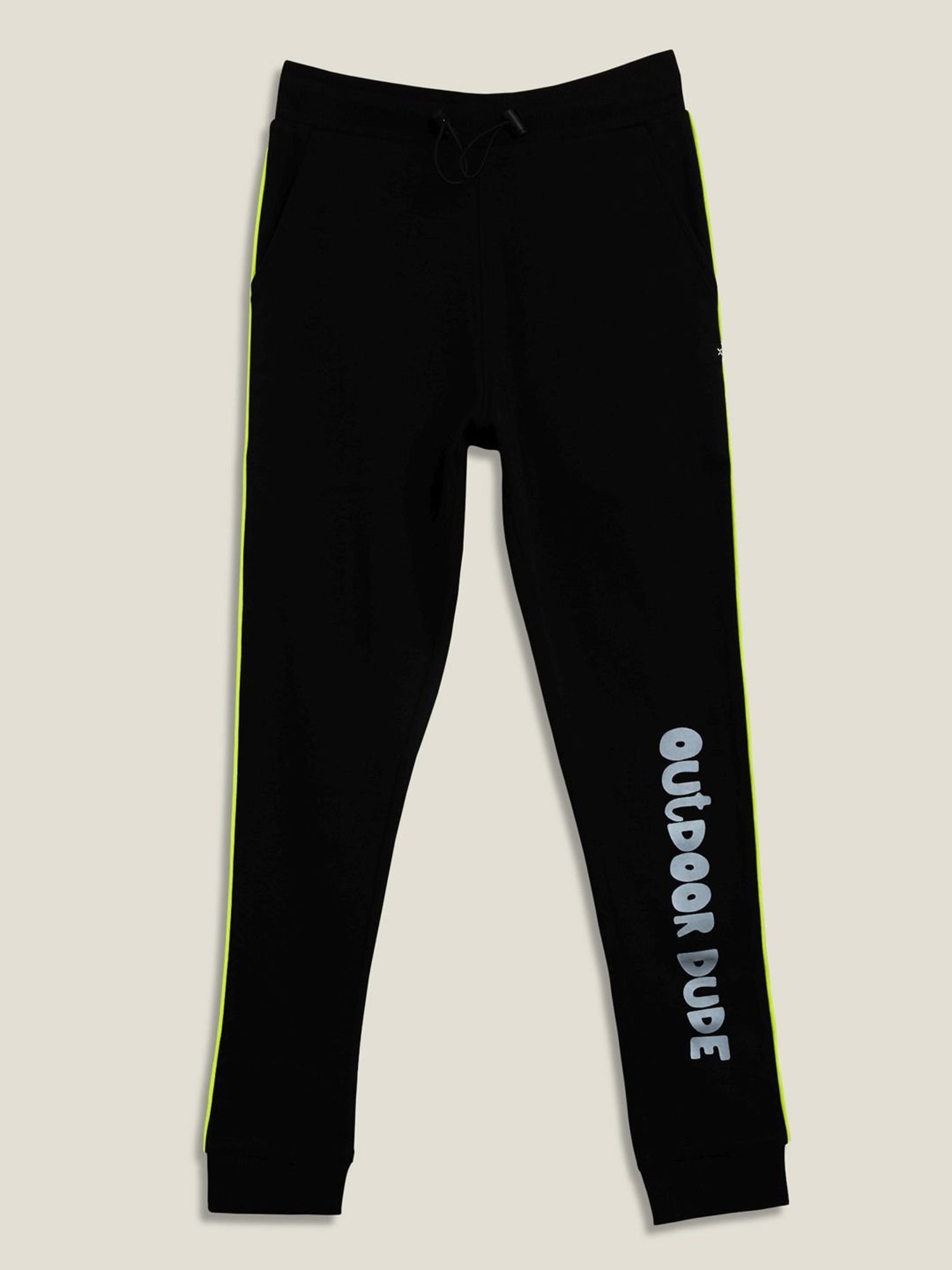 XY Life Kids Black Cotton Relaxed Fit Joggers