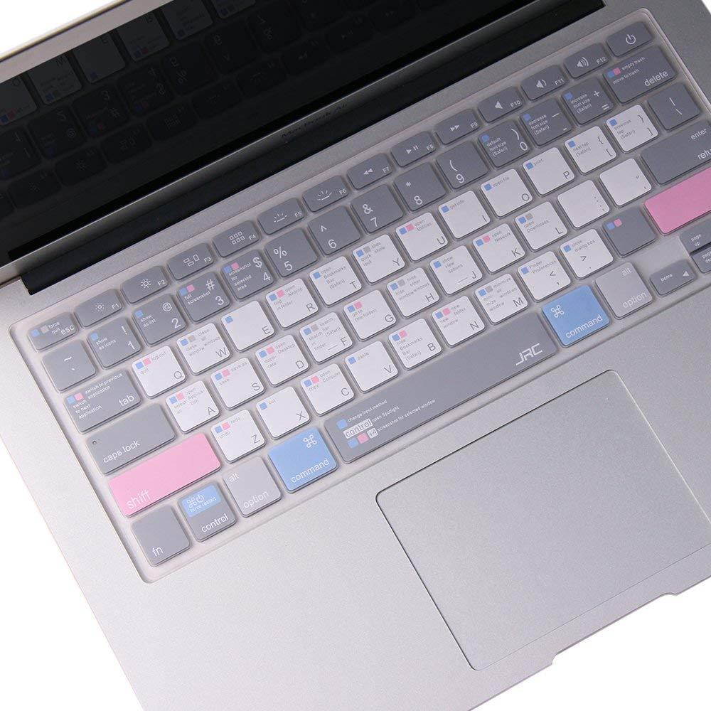 Premium Mac OS Shortcuts Keyboard Cover for MacBook Air 13 inch, MacBook Pro 13/15/17 inch(with or w/out Retina Display, 2015 or Older Version) and Older iMac-JRC Copyright Design