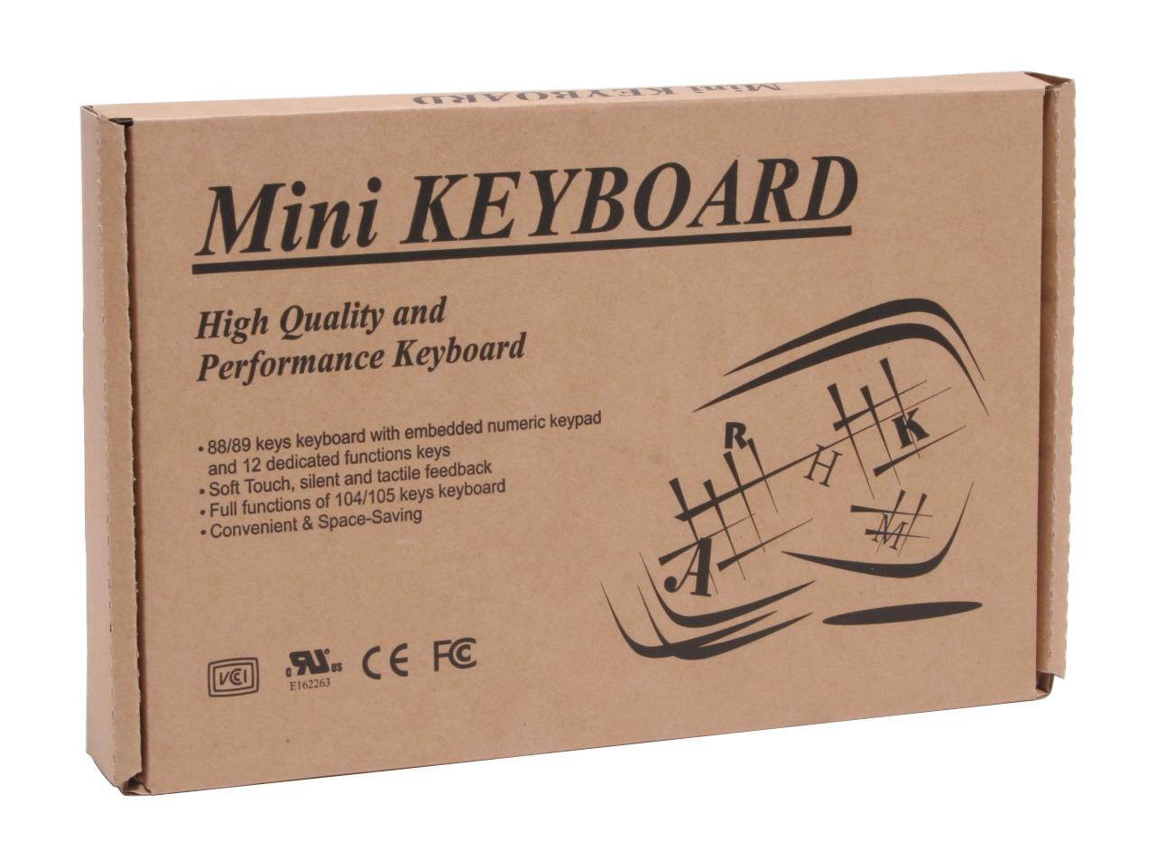 SolidTek KB-595BP Black PS/2 Wired Mini Keyboard