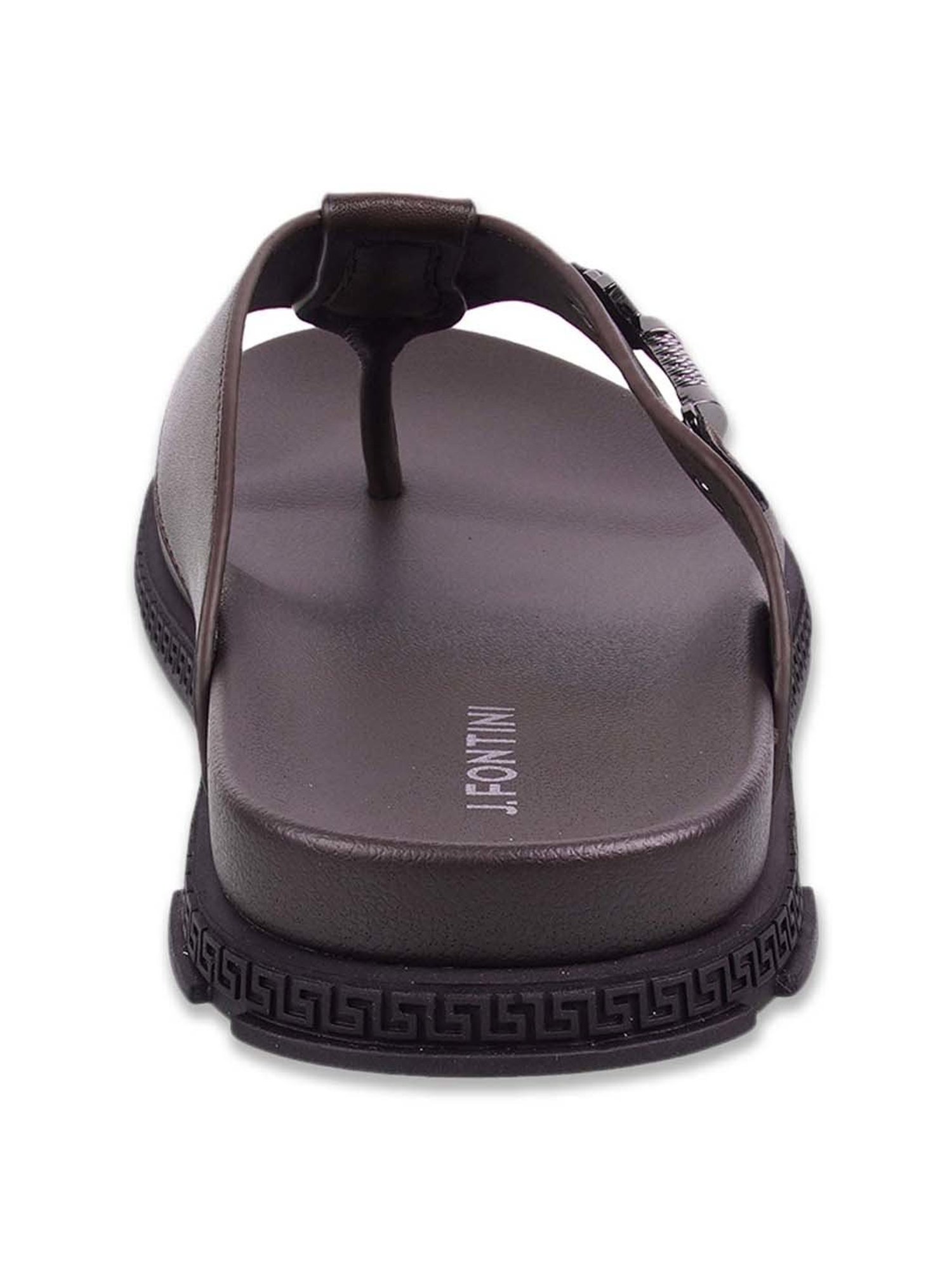 J. Fontini by Mochi Men's Brown Thong Sandals