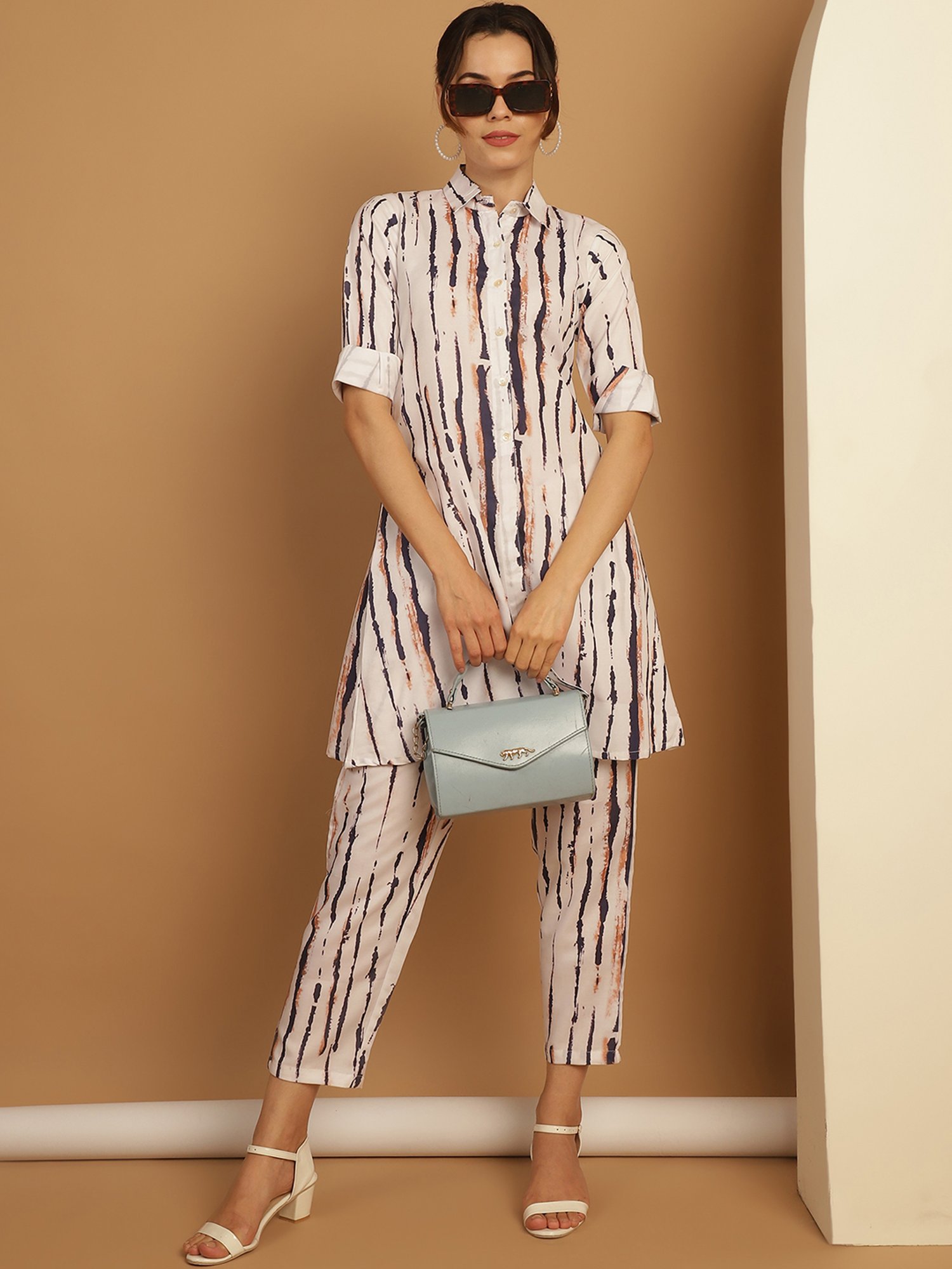 Indian Needle White Kurta Pant Set