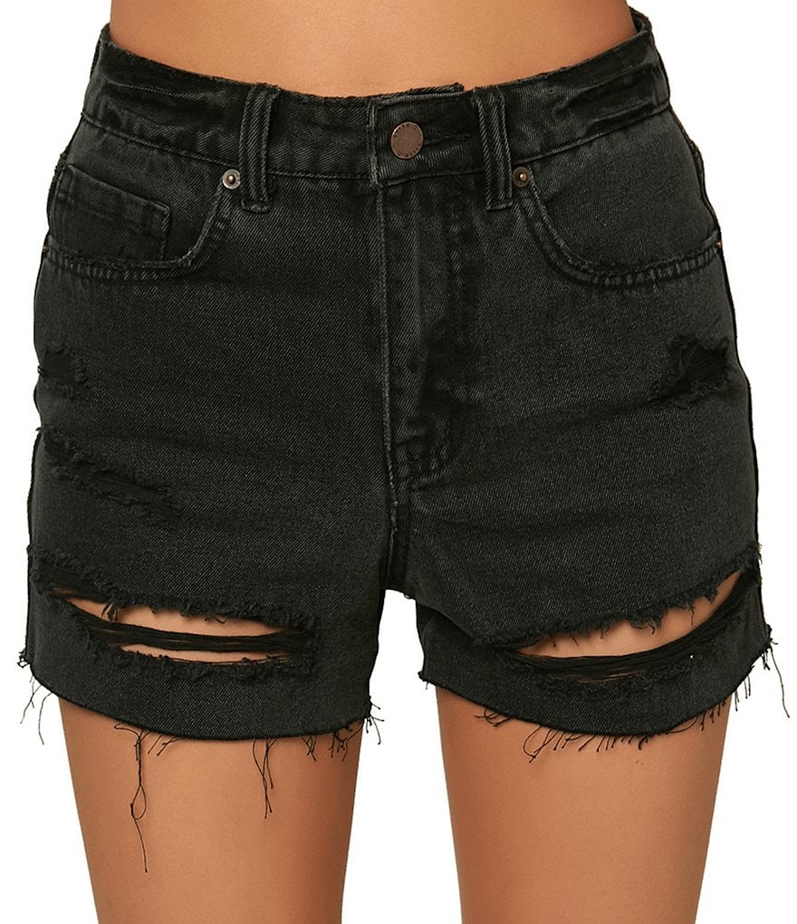 O'Neill Angus Destructed Denim Cut-Off Shorts