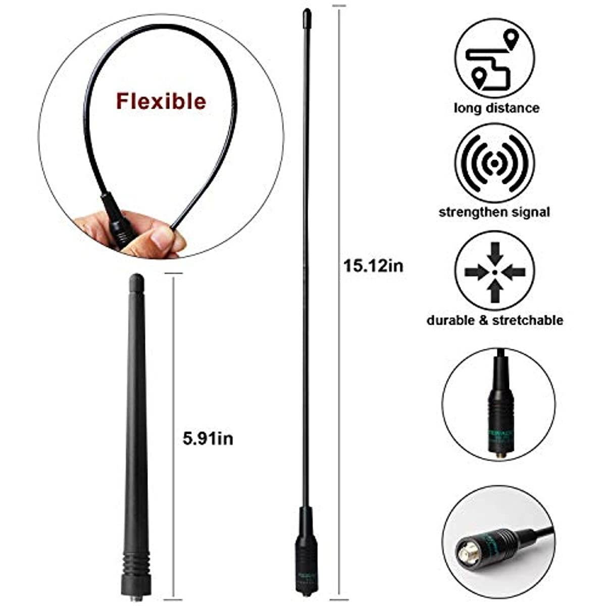 BaoFeng UV-5R Ham Radio BaoFeng Radio with Extra 1800mAh Battery and TIDRADIO 771 Antenna Two Way Radio Includes Full Kit BaoFeng Walkie Talkie