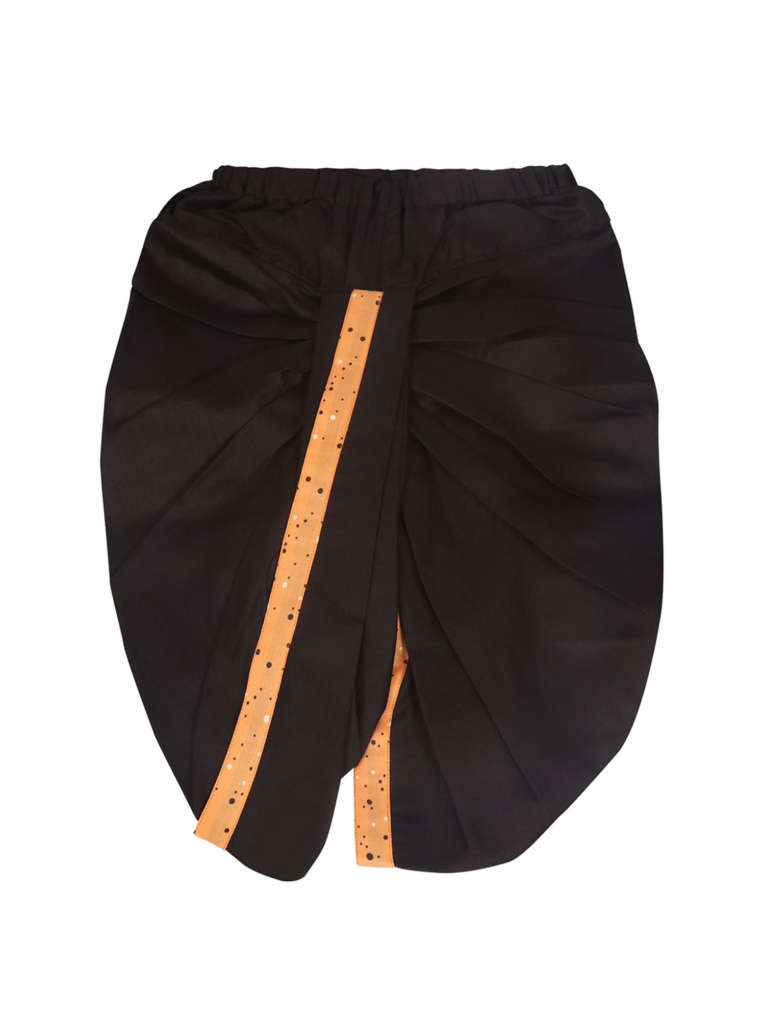 SG Yuvraj Kids Orange & Black Printed Full Sleeves Kurta with Dhoti