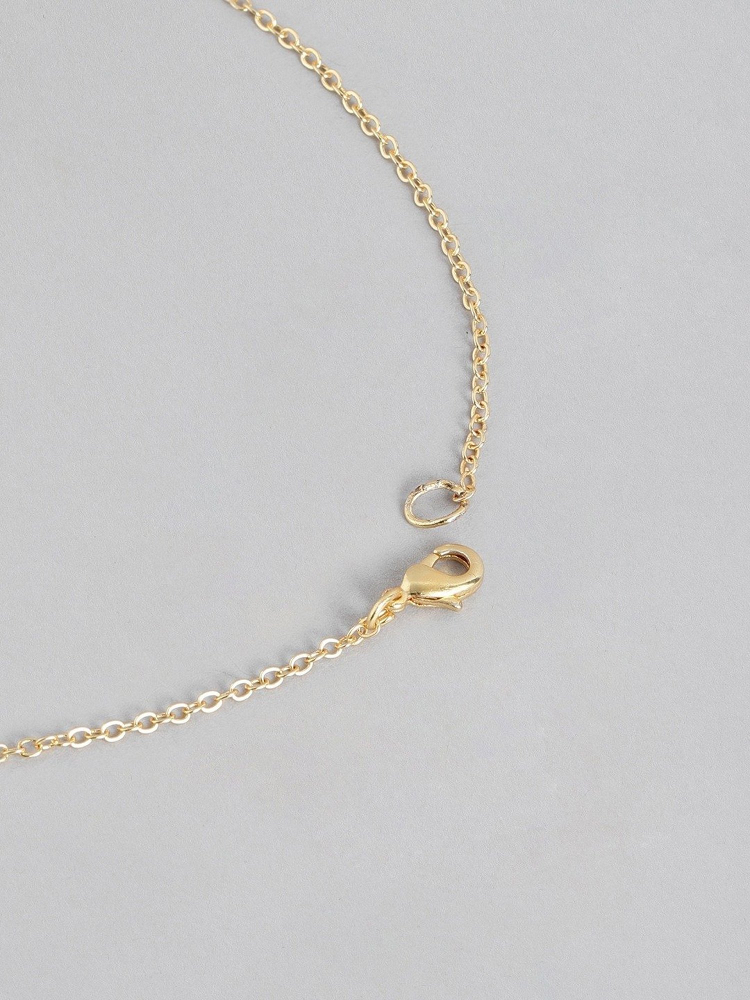 Abdesigns Gold-Plated American Diamond & Black Beaded Mangalsutra