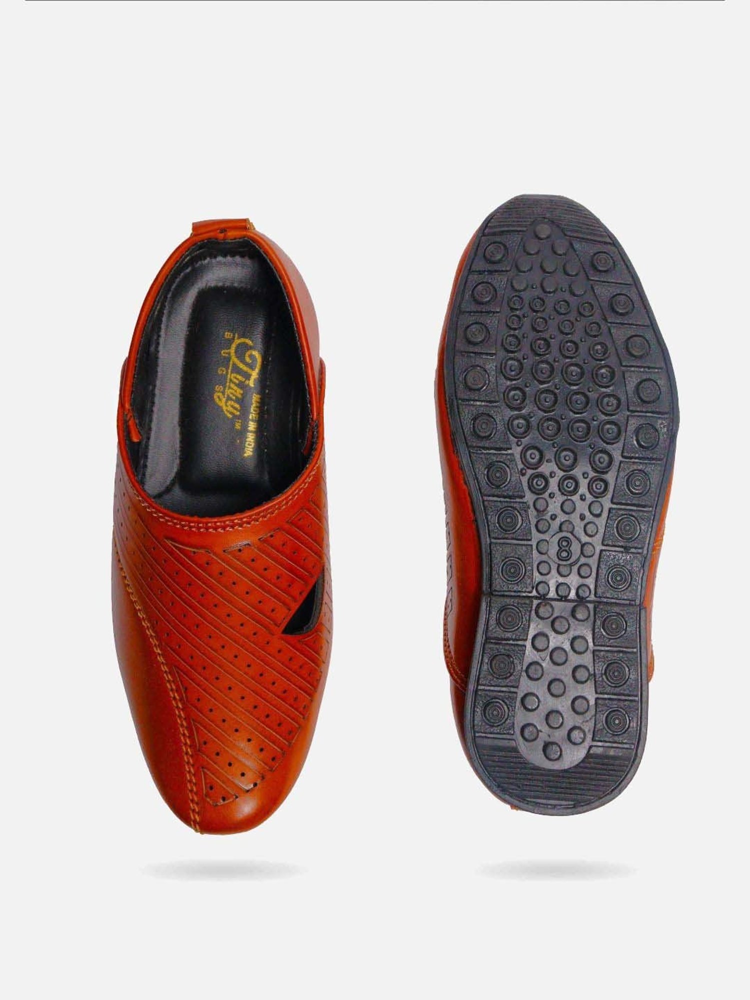 Tiny Bugs Boys Tan Party Wear Slip Ons