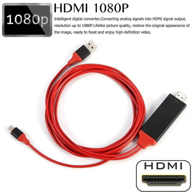 Lightning to HDMI Cable Adapter, For iPhone 11 Pro XR XS Max 8 7 6 to HDMI Cable 1080P AV Adapter Cable 6.6feet for Apple iPhone, iPad, iPod, Projector, TV and More