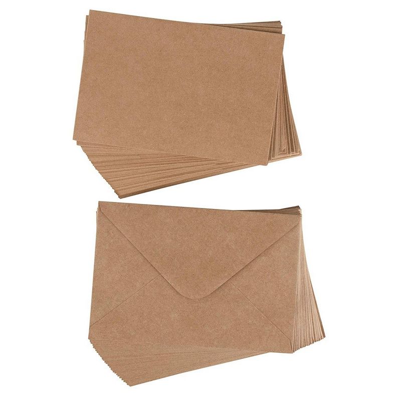Sustainable Greetings 48-Pack Blank Kraft Paper Greeting Cards with Envelopes for DIY Cards (4 x 6 In)