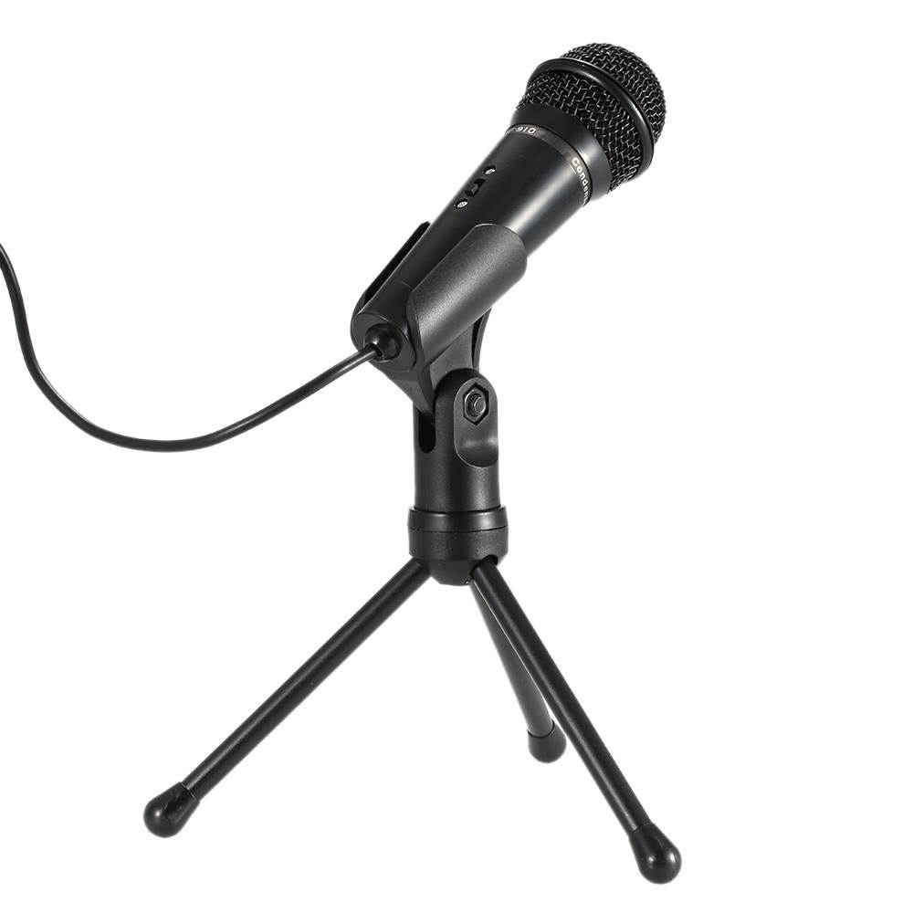 SF-910 Professional 3.5mm Condenser Microphone  Sound Studio Podcast w/ Stand For Skype Desktop PC Notebook