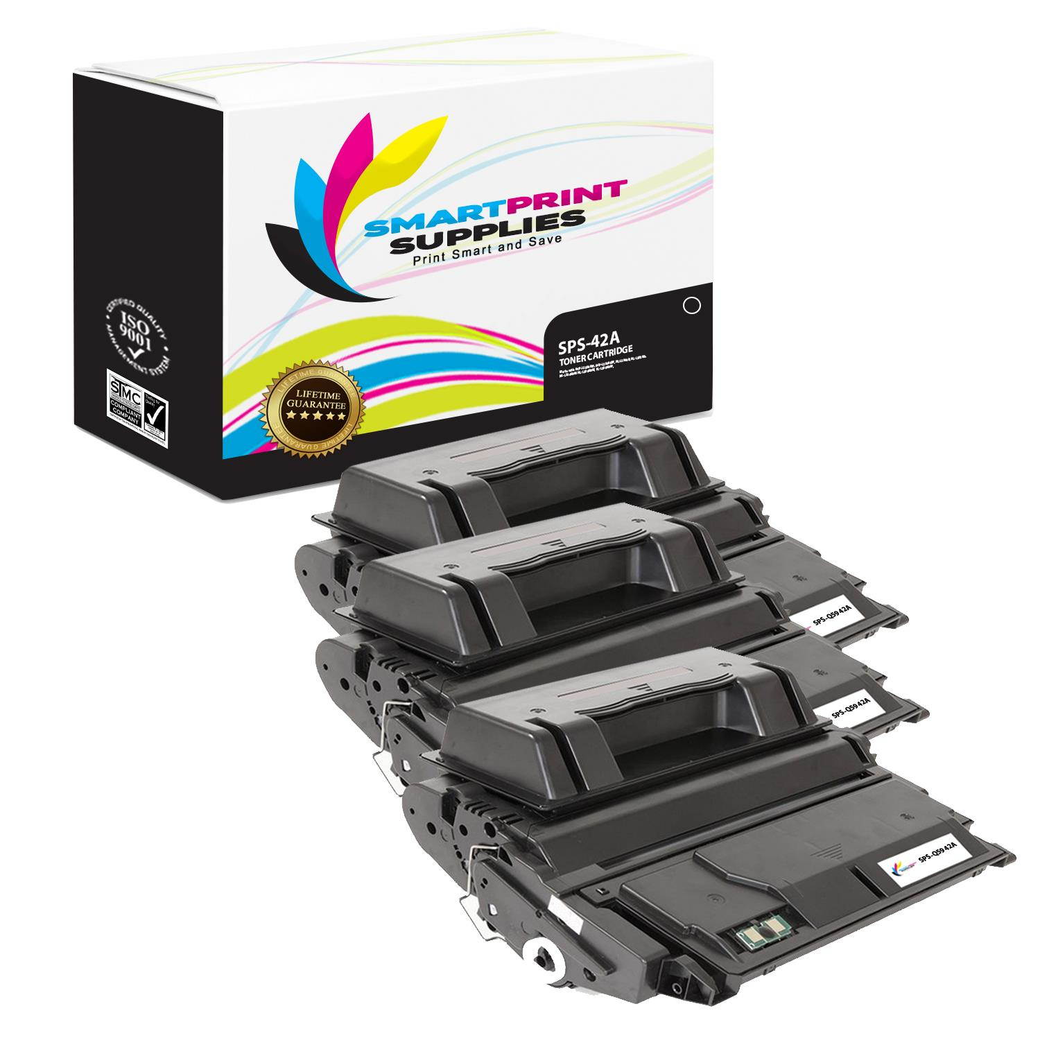 Smart Print Supplies Compatible 42A Q5942A Black Toner Cartridge Replacement for HP LaserJet 4240 4250 4350 Printers (12,000 Pages) - 3 Pack