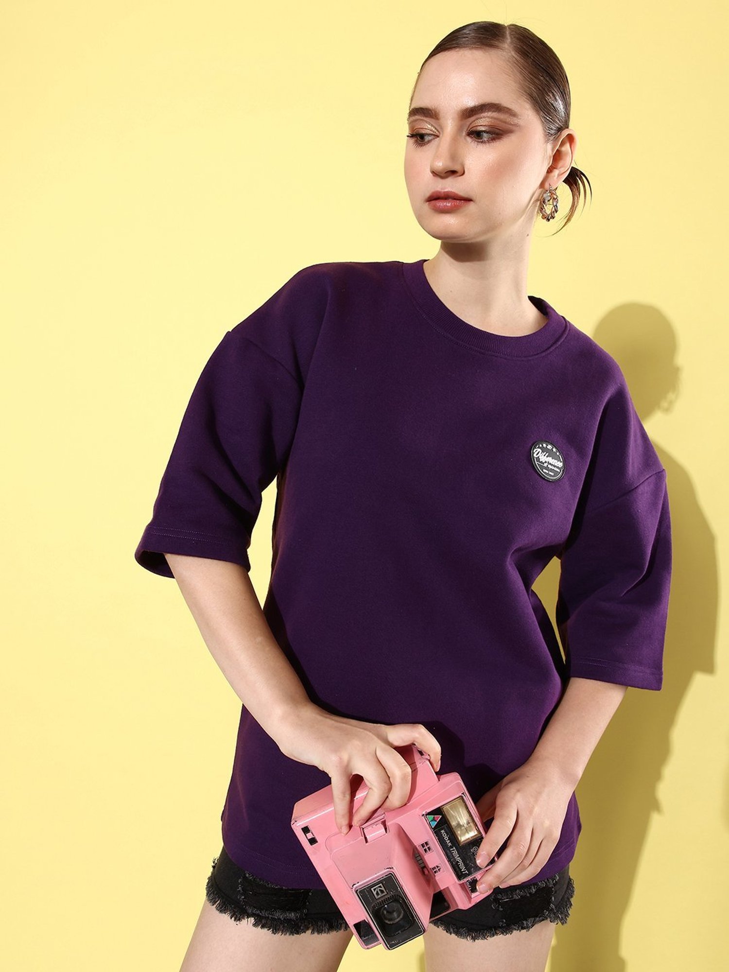 Difference of Opinion Purple Fleece Oversized Sweatshirt