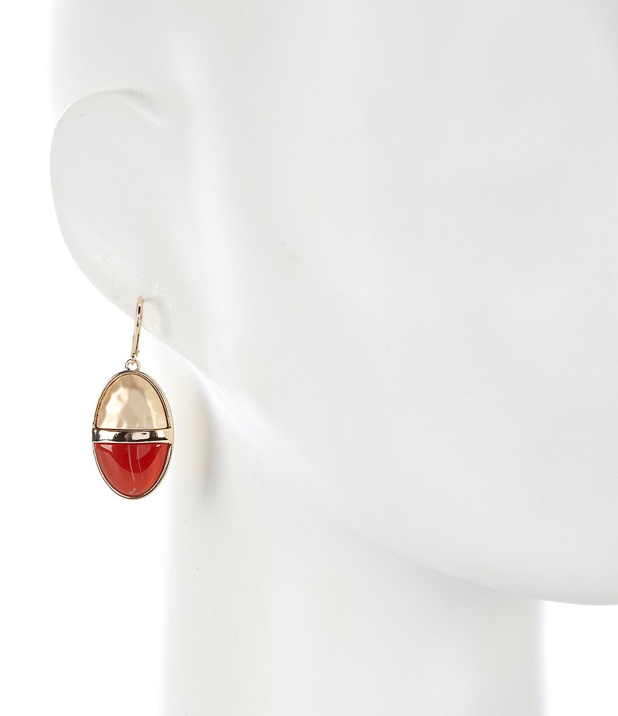 Oval Cab Drop Earrings