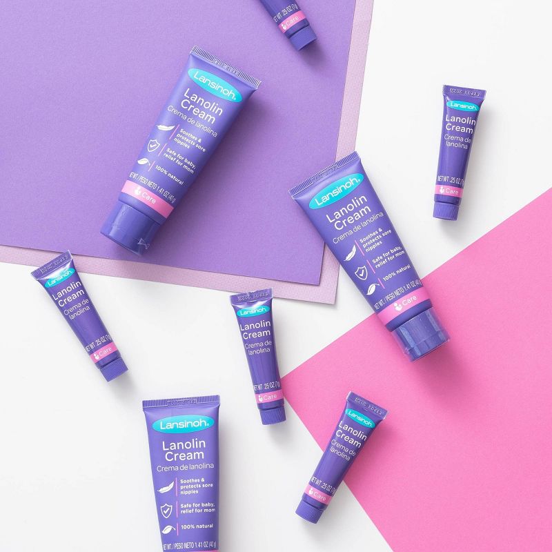 Lansinoh Lanolin Nipple Cream for Nursing - 3 Mini Tubes/0.25oz Each