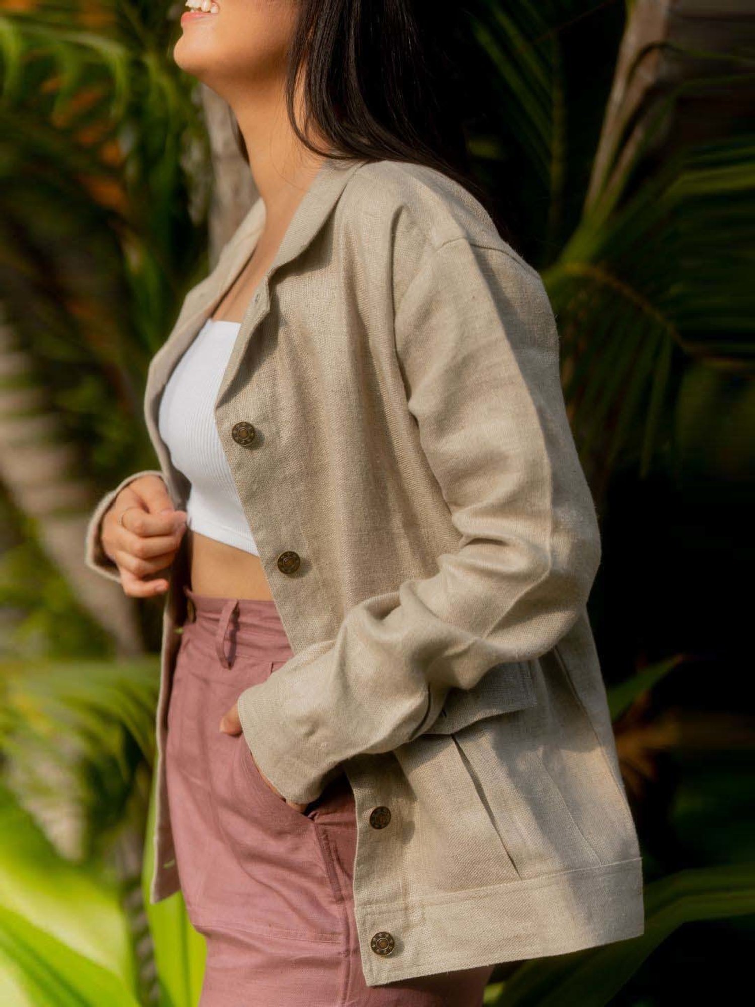 Anousshka Natural Oversized Hemp Jacket