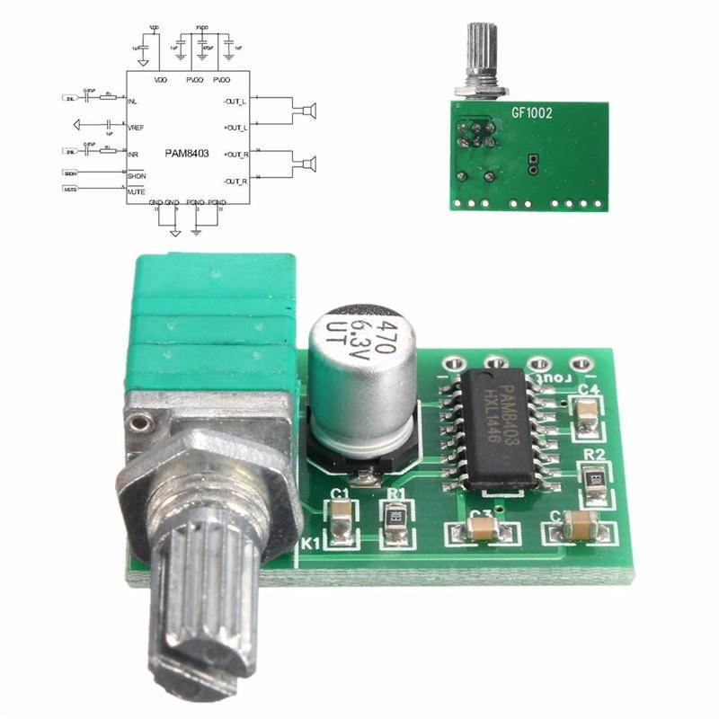 35pcs PAM8403 5V 2 Channel Digital Audio Amplifier Module Board 2x3W Volume -