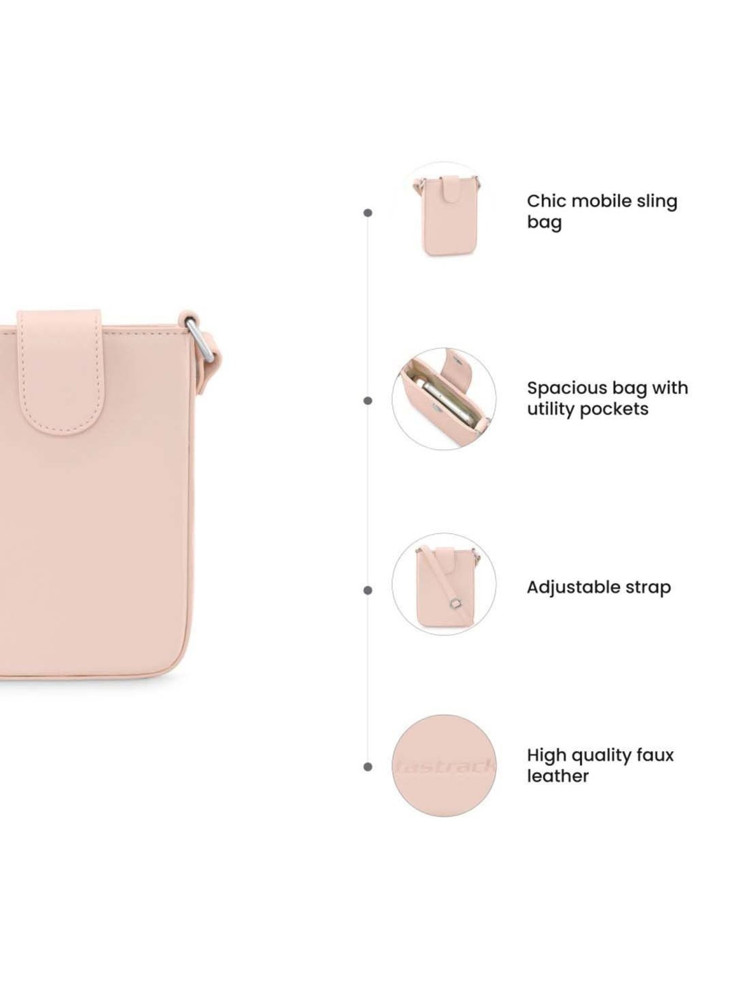 Fastrack Pink Solid Mobile Pouch