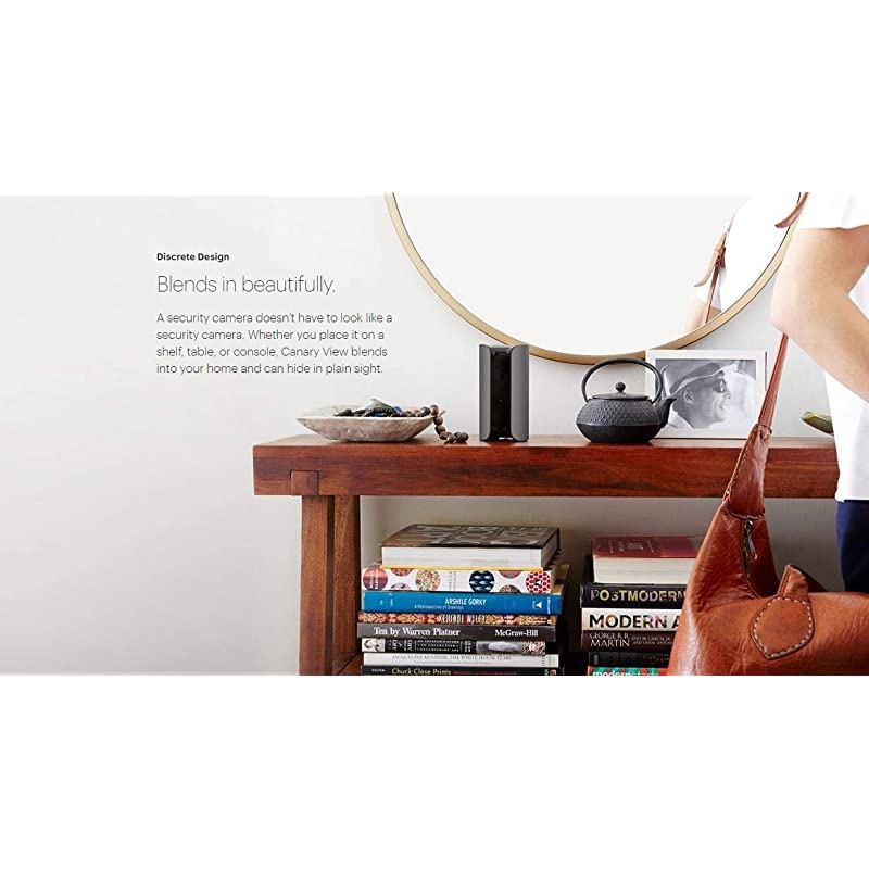 View Indoor Security Camera | Home Monitoring WiFi WideAngle Lens Motion Alerts Compatible with Alexa Google Home Black