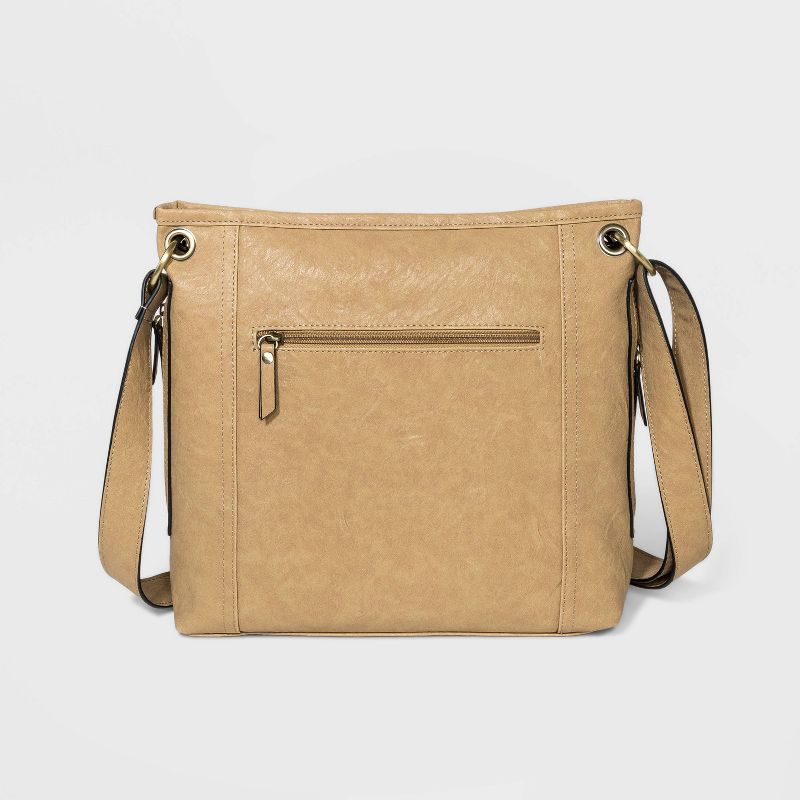 Bueno Zip Closure Crossbody Bag - Beige