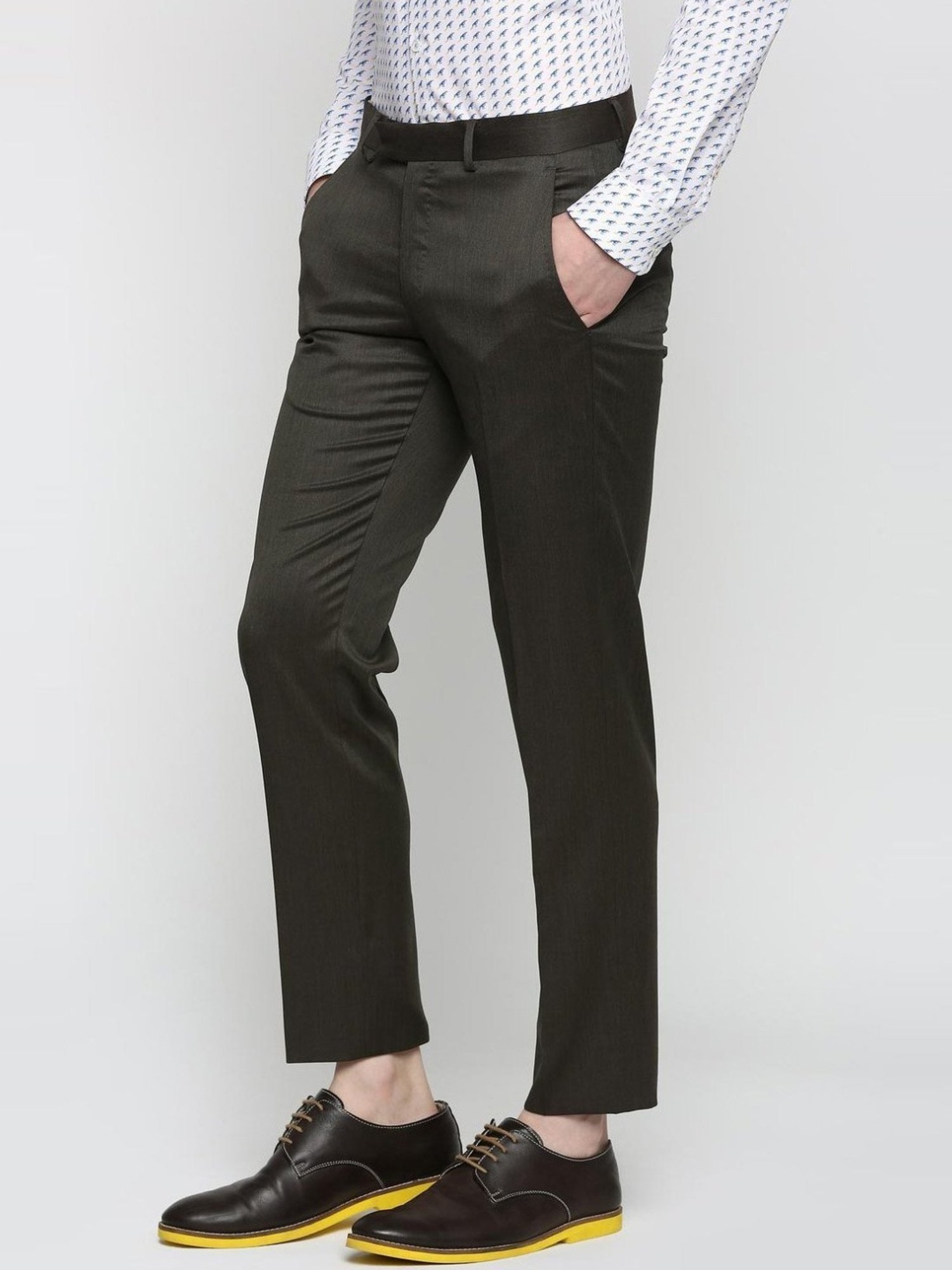 Simon Carter London Black Slim Fit Flat Front Trousers