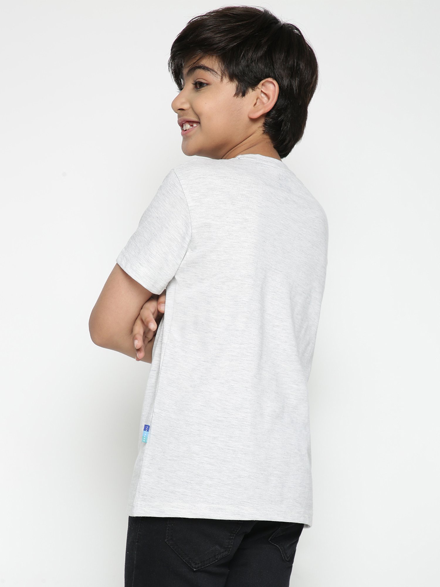 Lil Tomatoes Boys Grey Printed T-Shirt