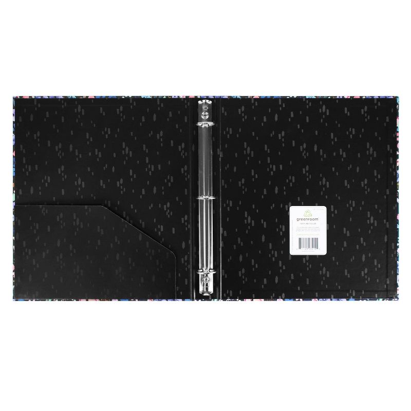 1" Ring Binder Ditsy Floral Black - greenroom