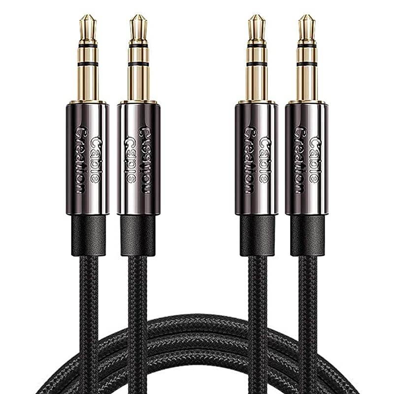 35mm Aux Cable  35mm Male to Male Auxiliary Cord Stereo Audio Cables Compatible with iPhones Tablets Headphone HomeCar Stereos amp More 2Pack 6 Feet
