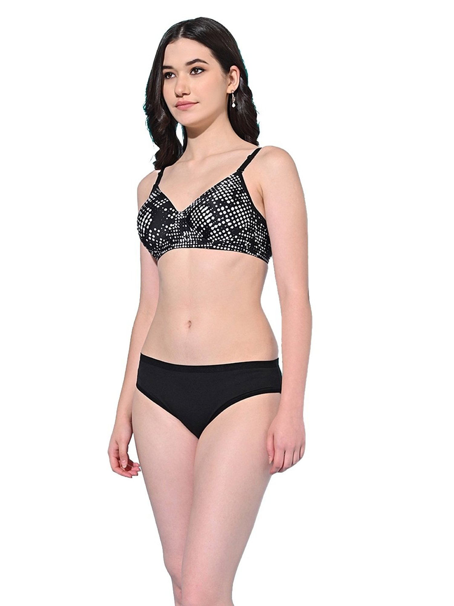 mod & shy Pink Self Pattern Lingerie Set