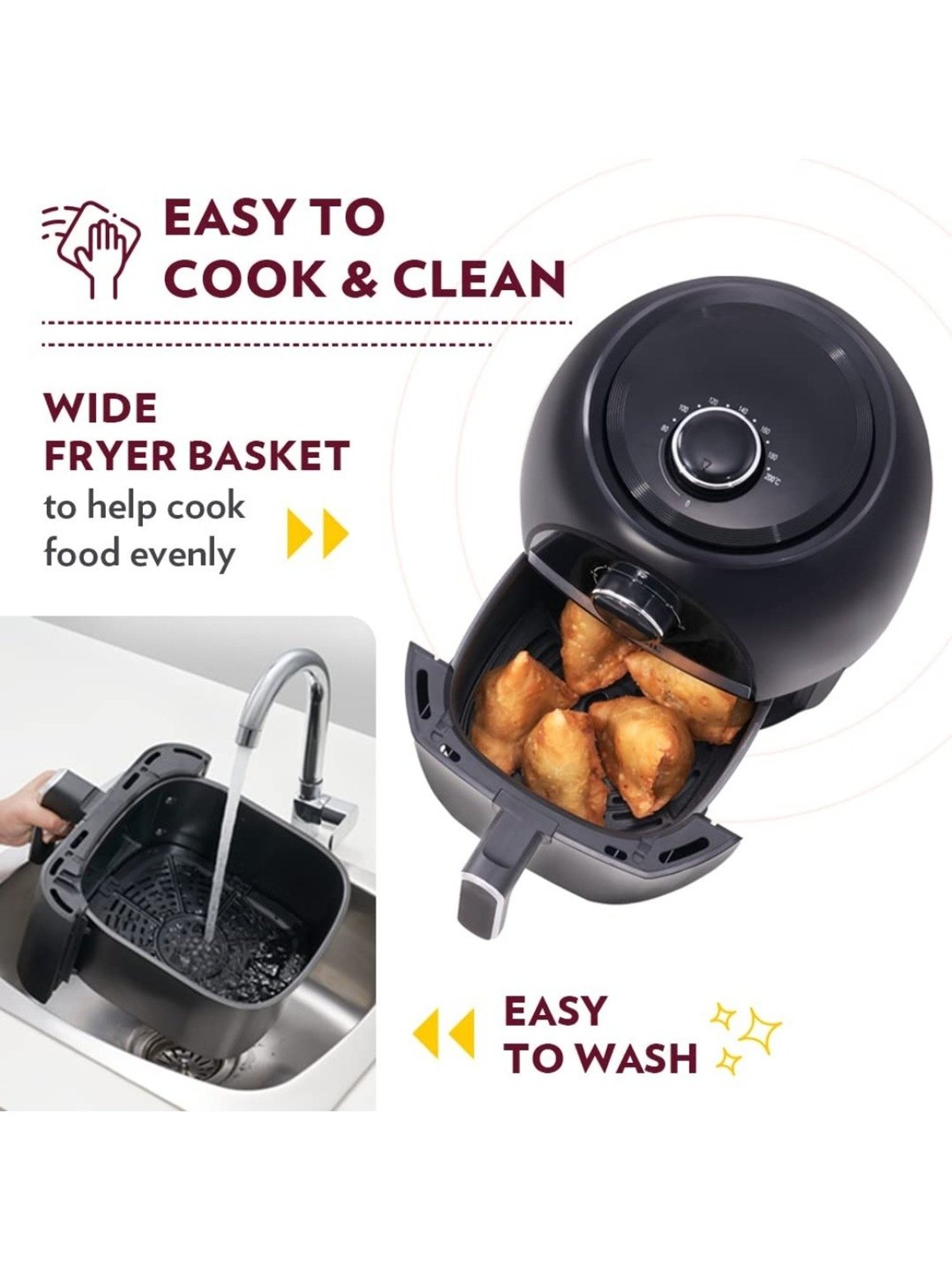 Prestige Nutrifry Black Plastic Electric Digital Touch Airfryer 4.5L