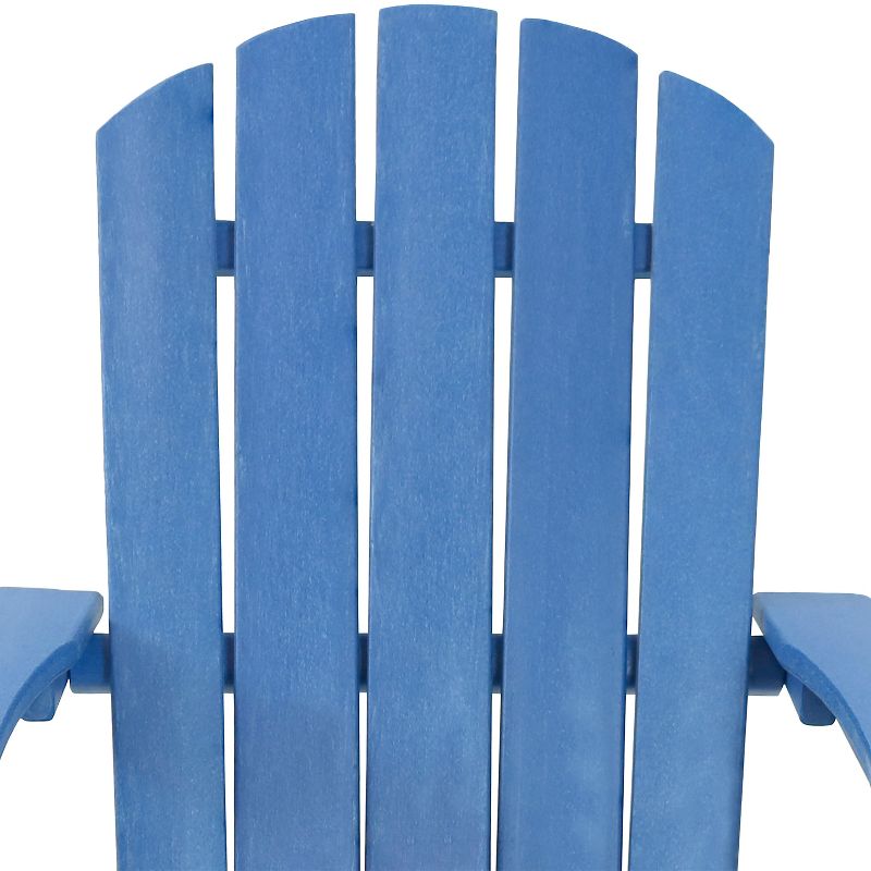 Sunnydaze Plastic All-Weather Heavy-Duty Outdoor Adirondack Chair with Drink Holder, Blue and White, 2pk