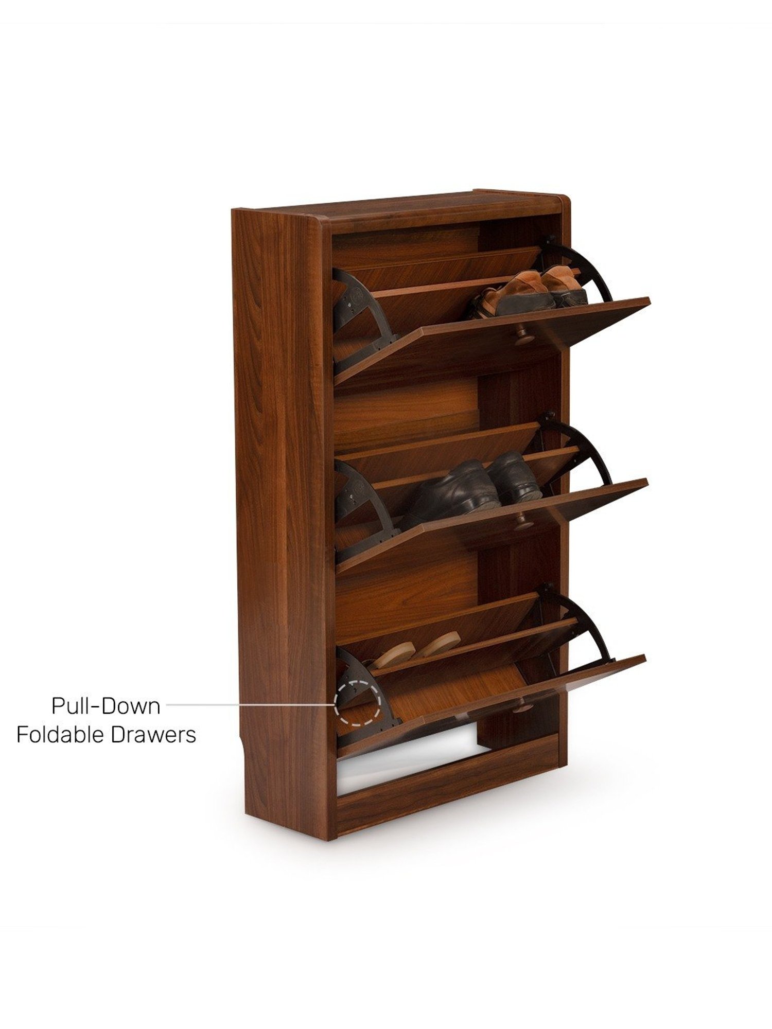 Durian Fernando Versatile Walnut Brown Engineered Wood Shoe Rack