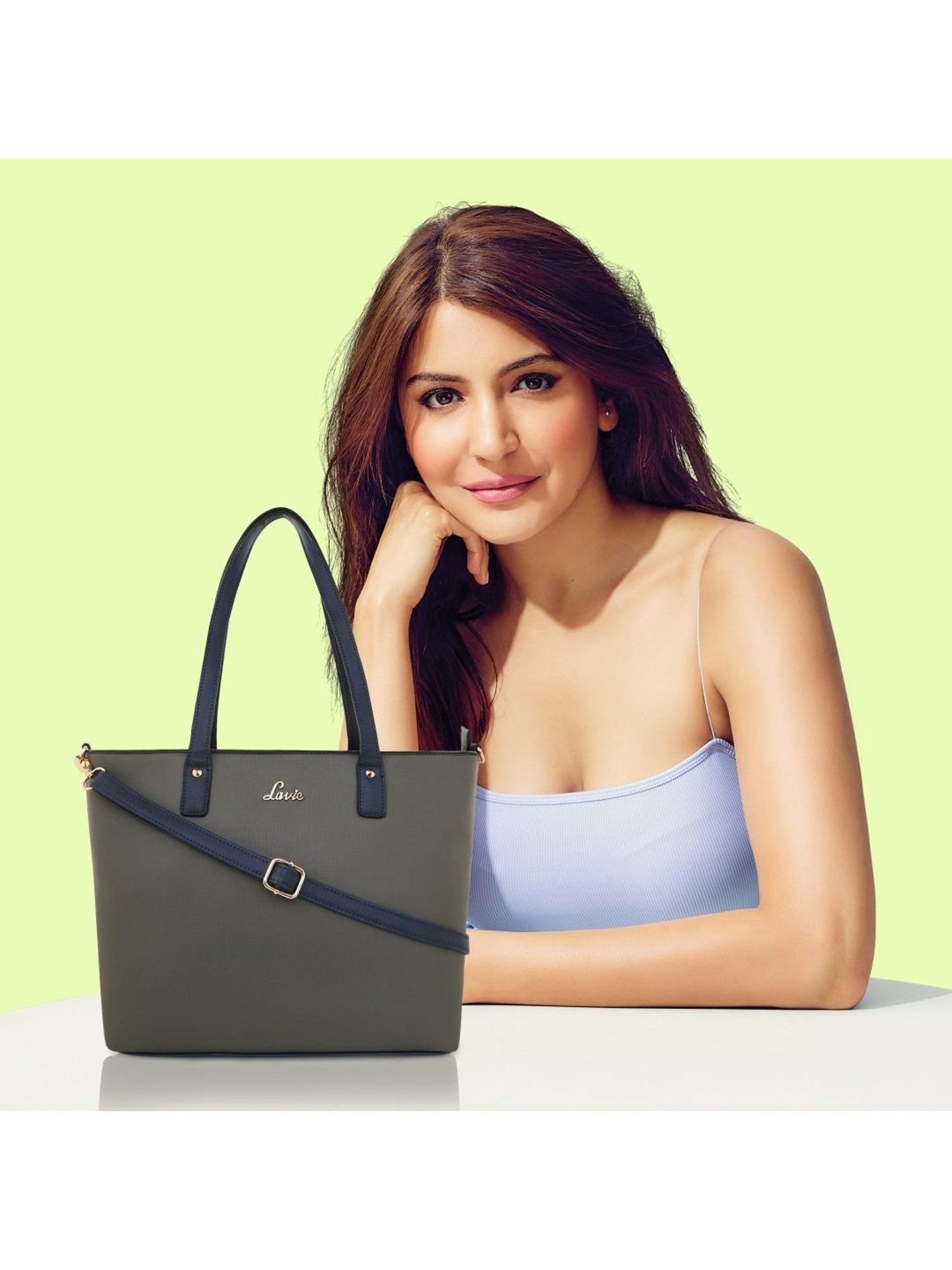 Lavie Adelajda Grey Solid Shoulder Handbag