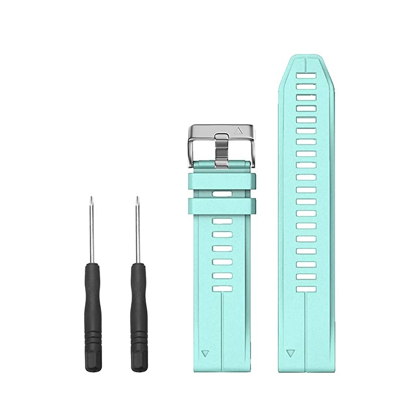Compatible with Fenix 5S Plus Band Silicone Sport Watch Bands for Fenix 5SFenix 5S PlusFenix 6SFenix 6S ProD2 Delta S SmartwatchSilver BuckleMint