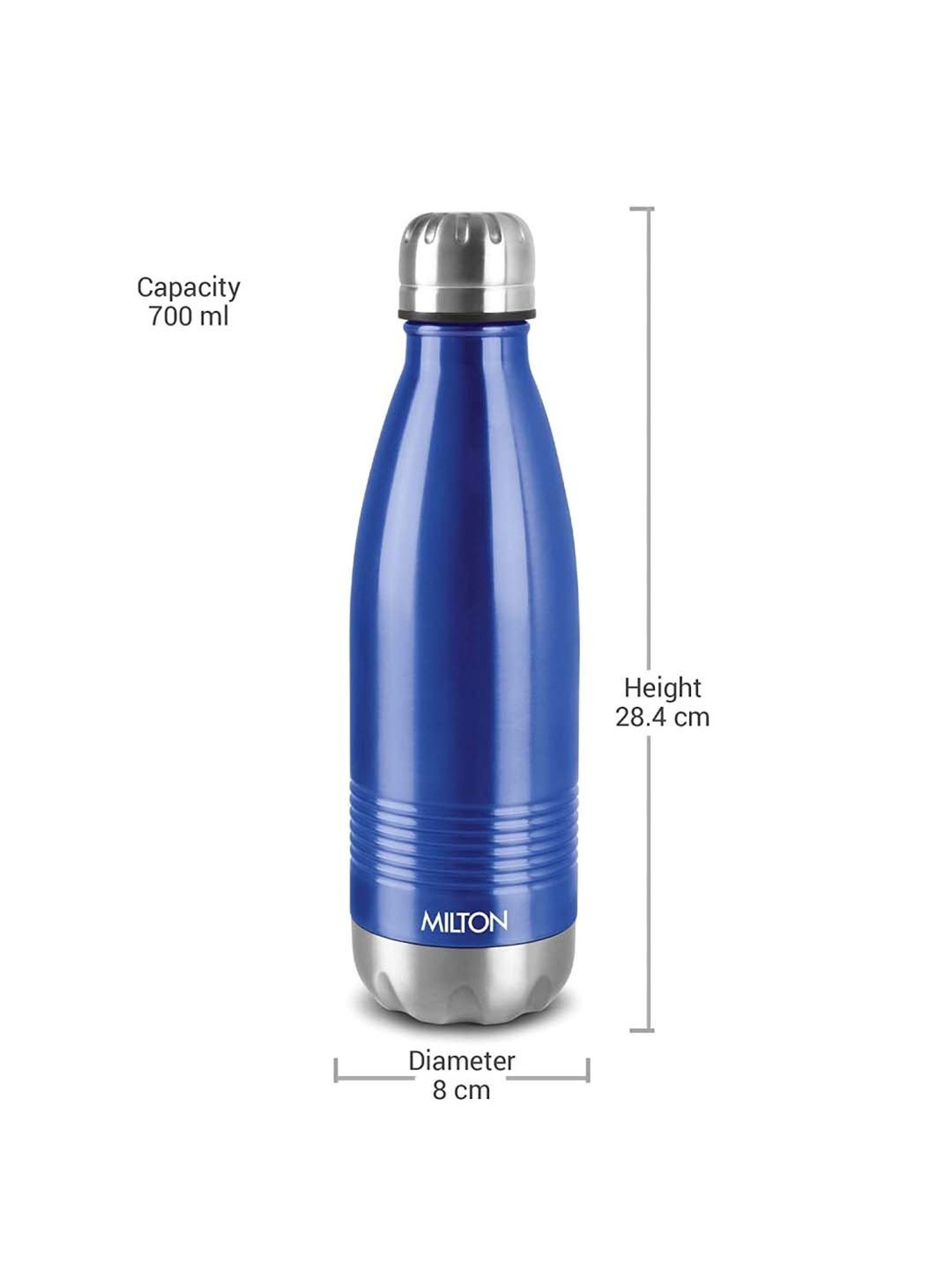 Milton Duo Dlx Blue Stainless Steel Hot & Cold Insulated Water Bottle (0.7 L)