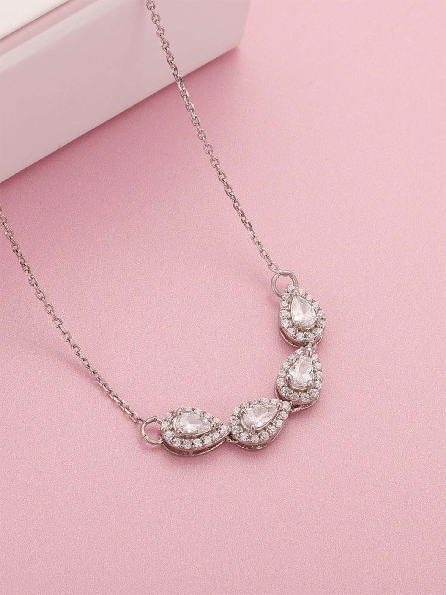 GIVA 92.5 Sterling Silver Perfect-Pear Necklace for Women