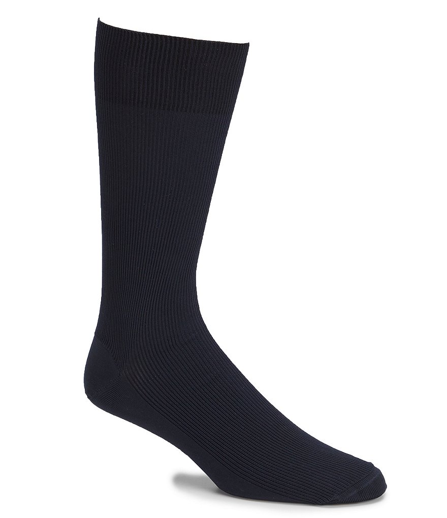 Johnston & Murphy Wool-Blend Ribbed Dress Socks