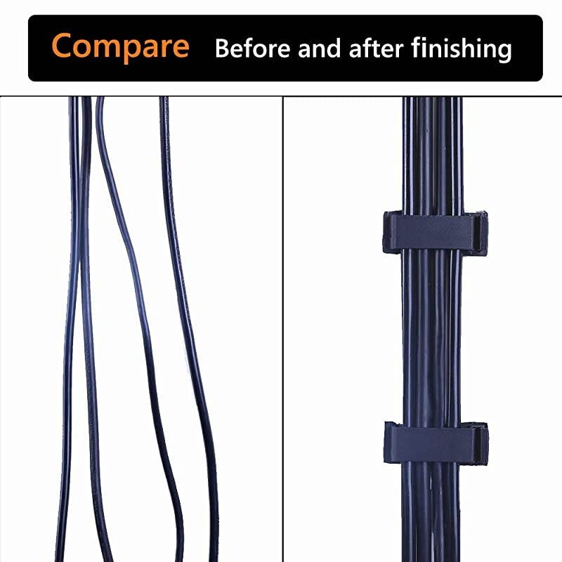 50 Pack Adhesive Cable Clips Multifunctional Cable Organizer Cord Holder for Home Office and Car Cable ManagementBlack