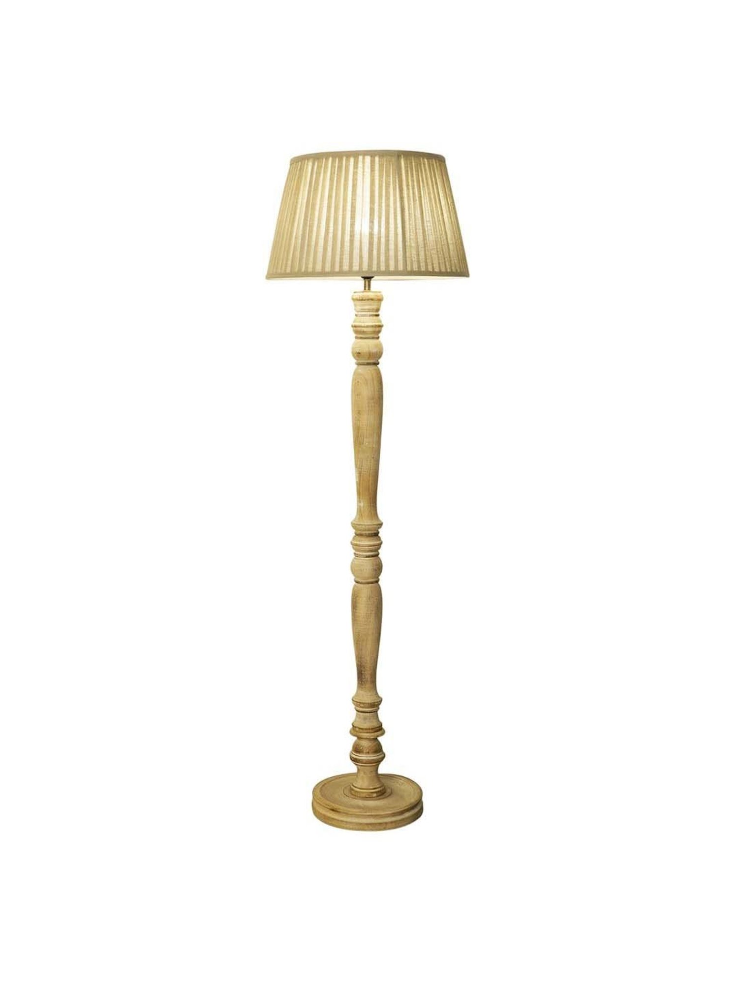Kapoor E Illuminations Siemon Distress White Wood Single Light Floor Lamp