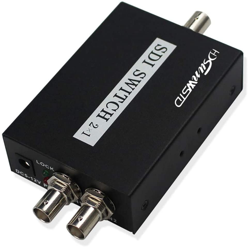 SDI Switcher 2x1,2 Port SDI Switch for Monitor Security Camera Video