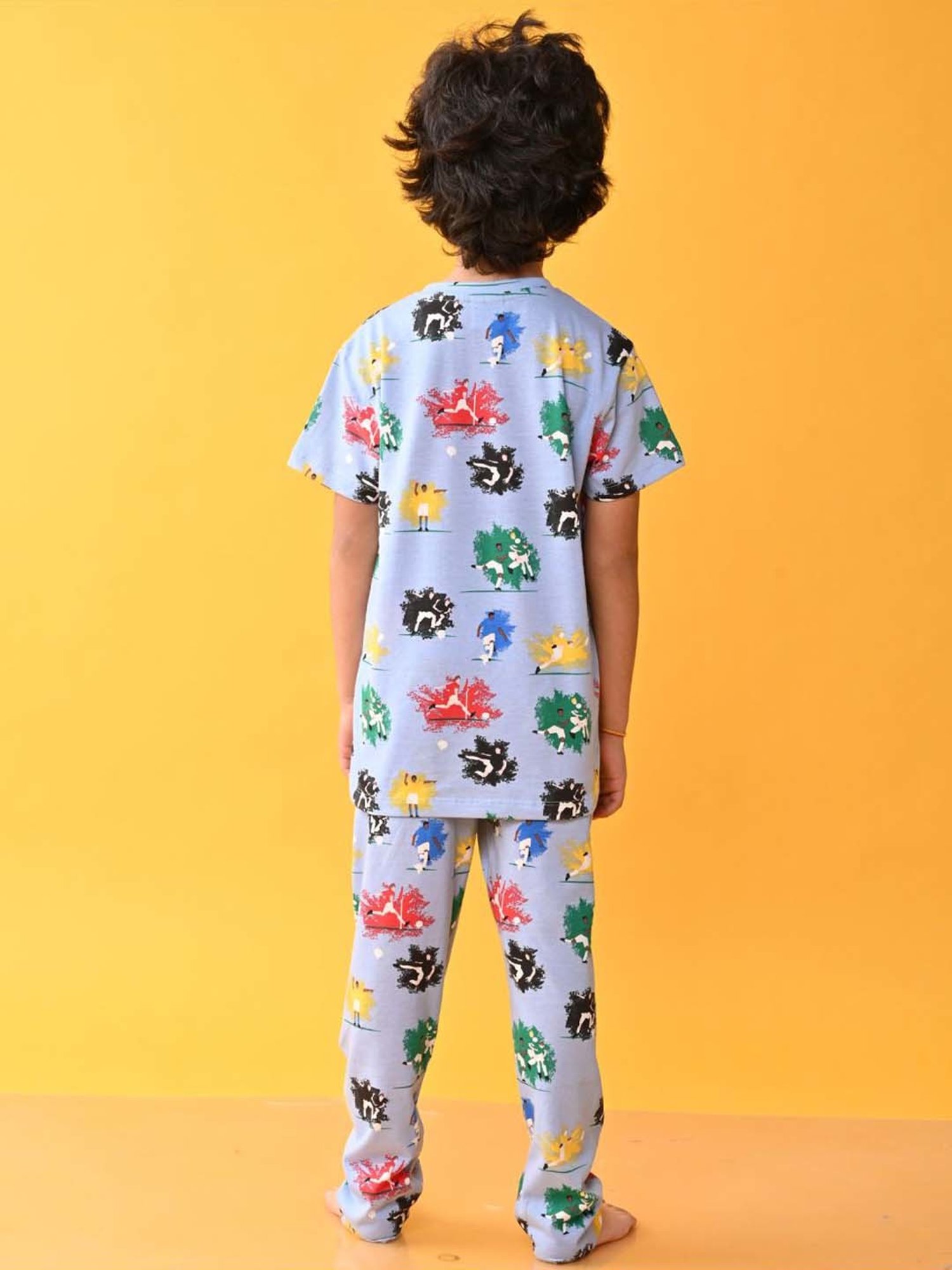 Anthrilo Kids Sky Cotton Printed T-Shirt & Trouser