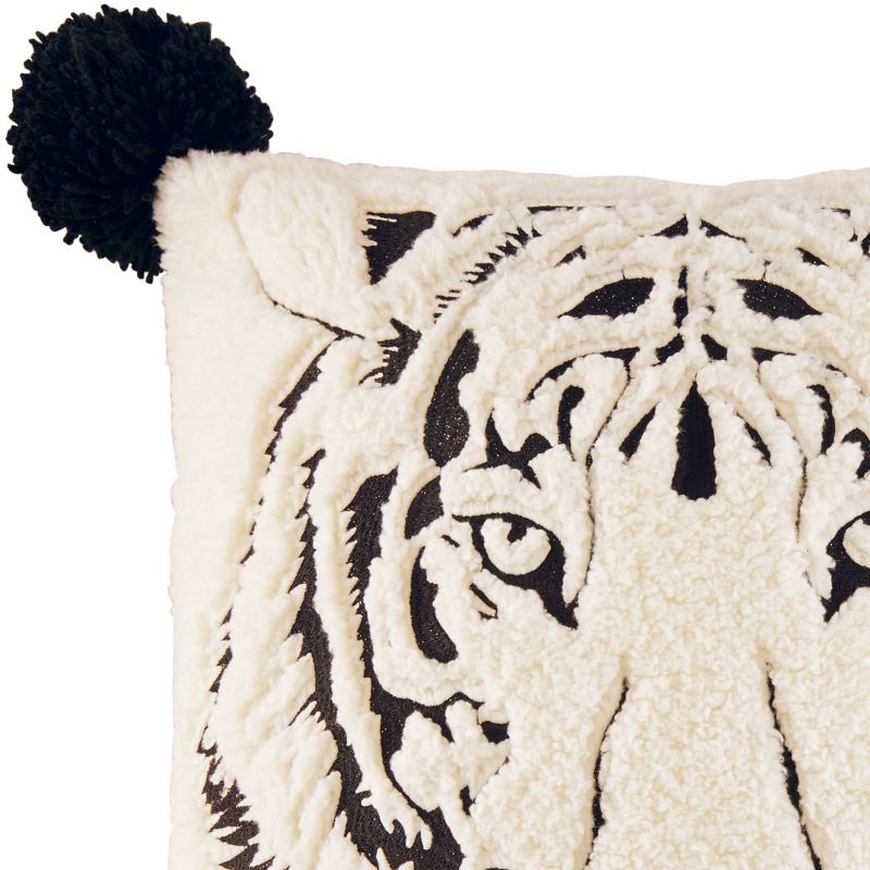 Betseyville 20" X 20" Betseys Tiger Throw Pillow Raven Black