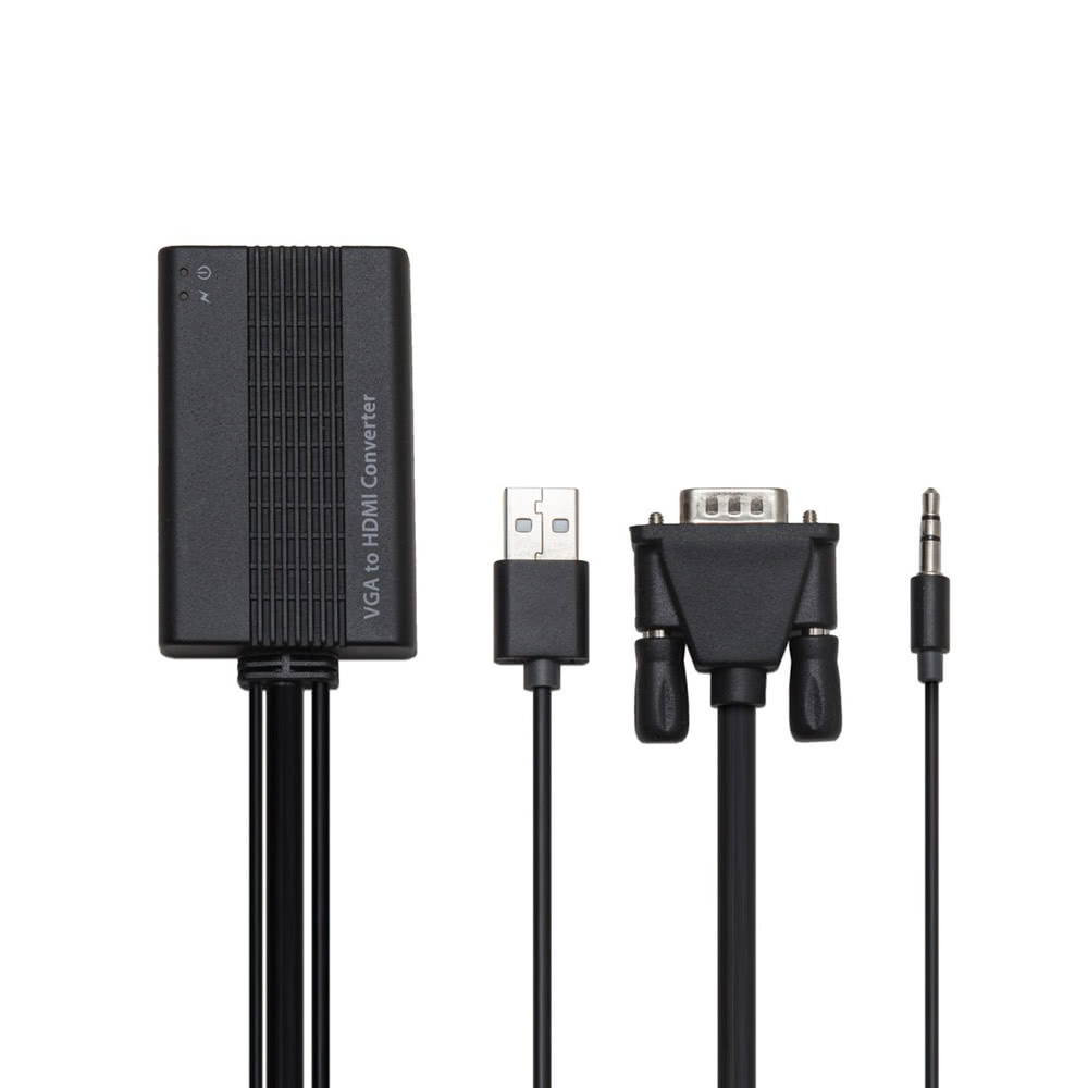 SYBA VGA to HDMI Video & Audio Converter Output Computer Screen, Movie, and Game on TV & Projector SD-ADA31040