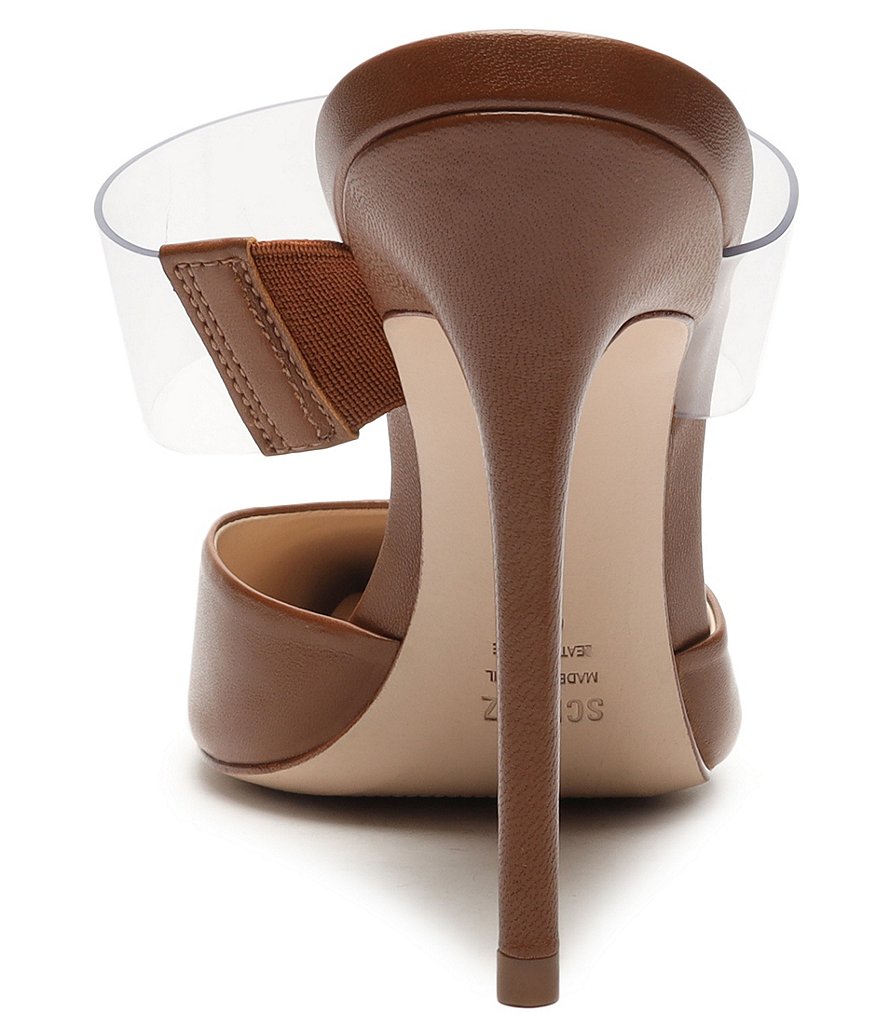 Schutz Sionne Clear Vinyl Pointed Toe Mules