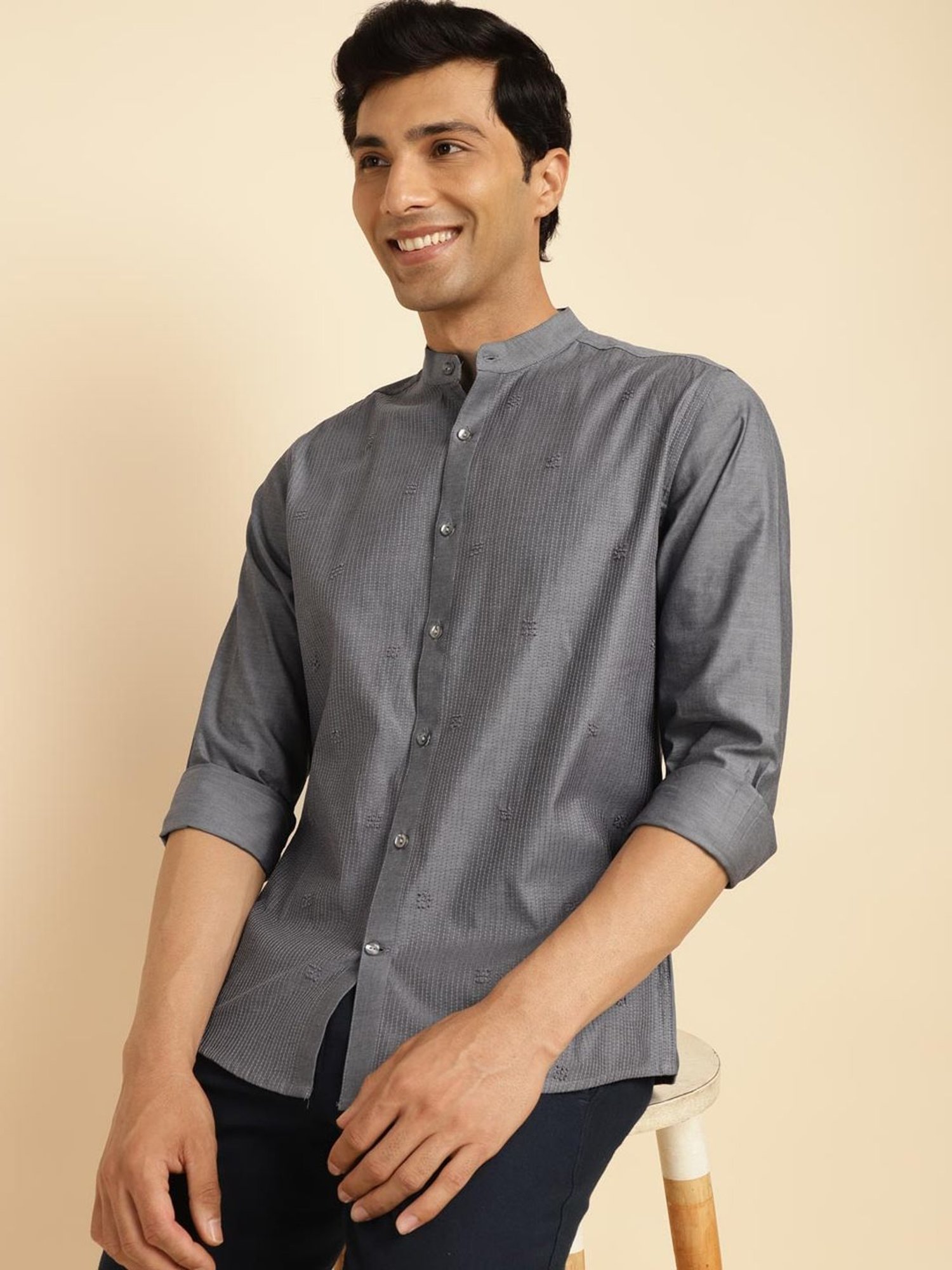 High Star Black Cotton Relaxed Fit Striped T-Shirt