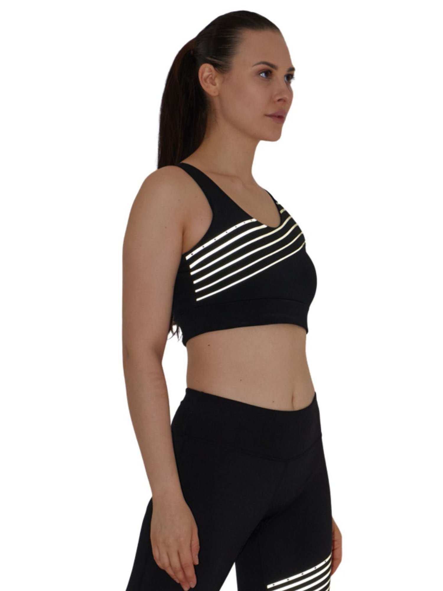 SILVERTRAQ Black Striped Crop Top
