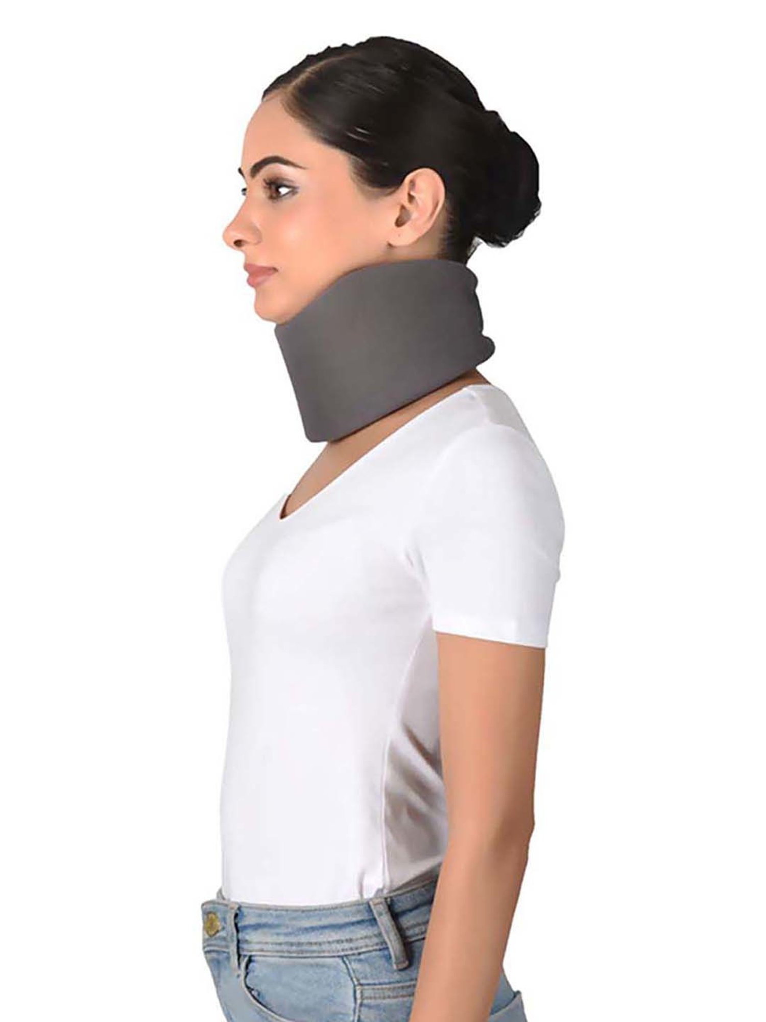 AccuSure Soft Cervical Collar Support Adjustable Neck Brace - XL (Grey)