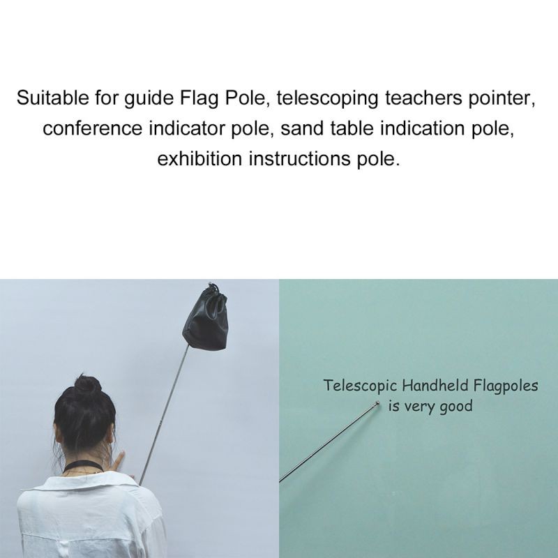 4.6ft/1.4m Telescopic Handheld Flagpoles Stainless Steel Telescopic Guide Flag Pole Teaching Pointer for Tour Guides and Teachers Orange 3pcs