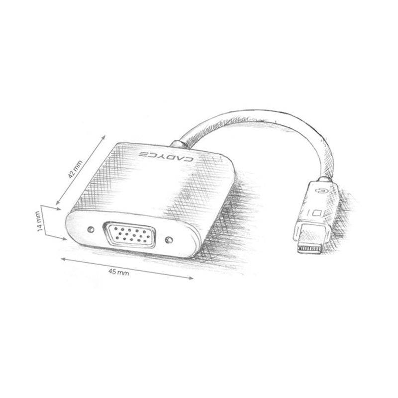 Cadyce Mini DisplayPort to VGA Adapter (CA-MDVGA)