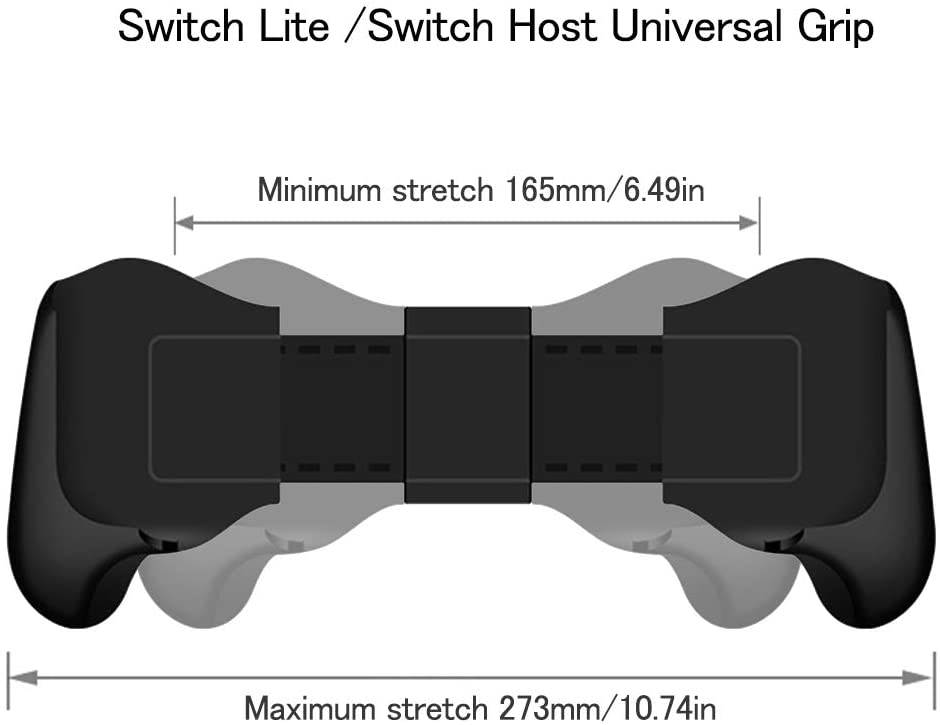 Grip Case for Nintendo Switch Lite 2019, Comfortable & Ergonomic NS Mini Non-Slip Handle Stretchable with Stand Brace Compatible Nintend Switch/Switch Lite Handgrip Accessories (Red Blue)