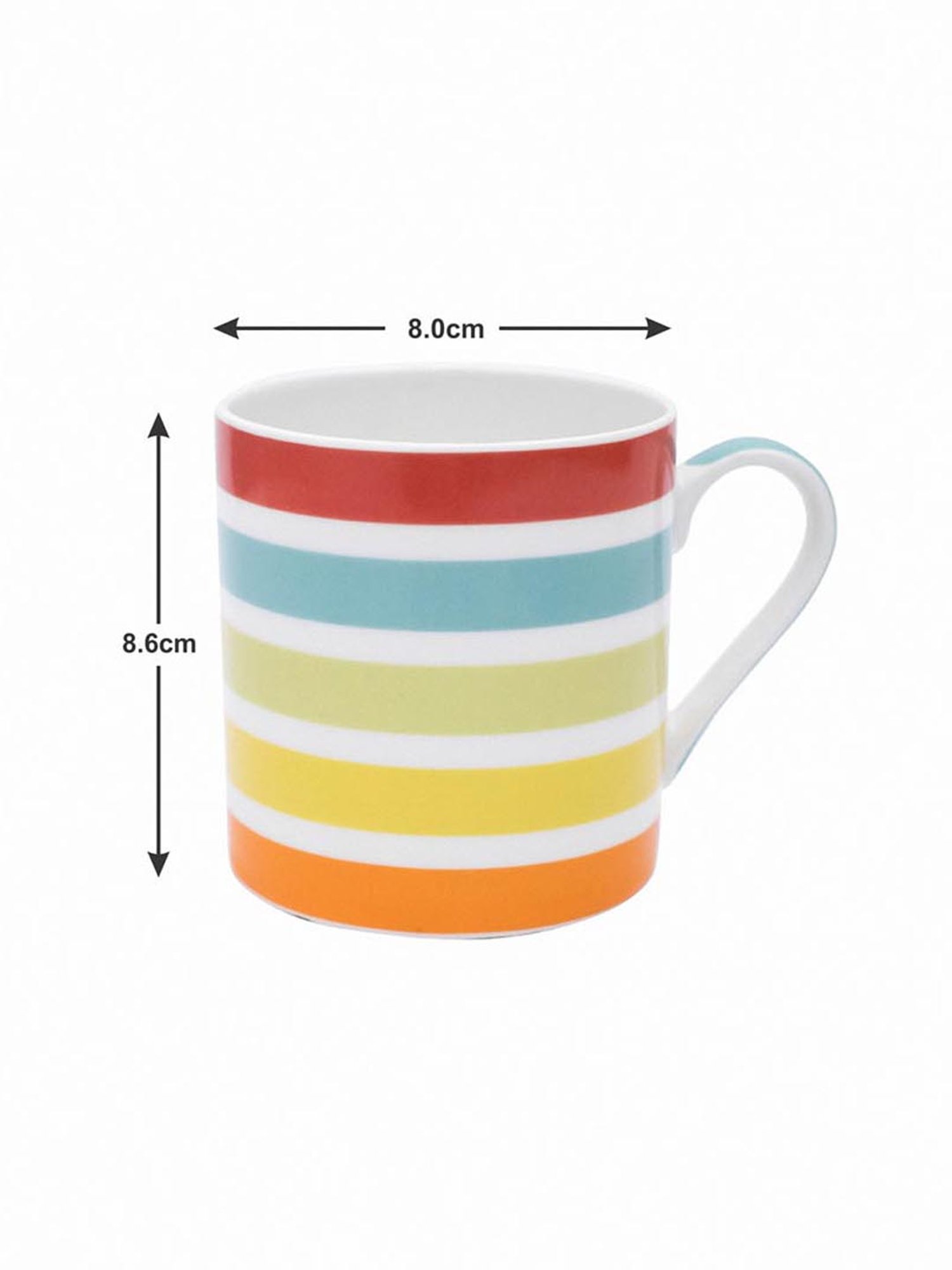 Goodhomes Multicolor Bone China Coffee Mugs (350 ml) - Set of 4