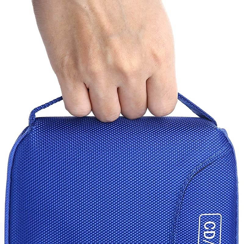 CD Case, Nylon 32 Capacity CD DVD VCD Case Wallet Storage Holder Bag (Blue)
